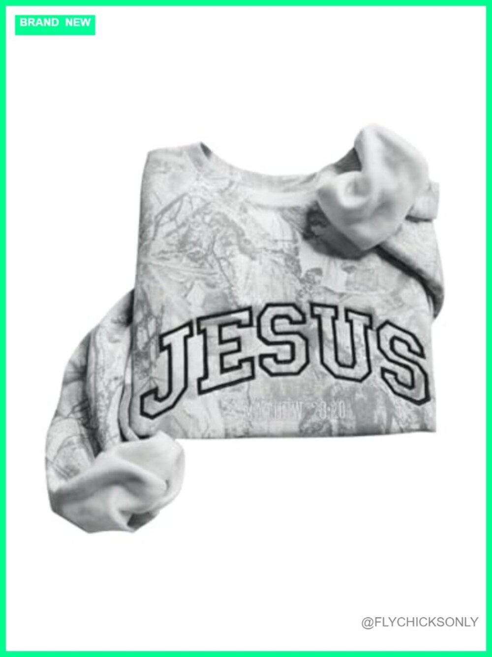 Fleece Lined Camo Sweatshirt Crewneck Christian Graphic Pullover